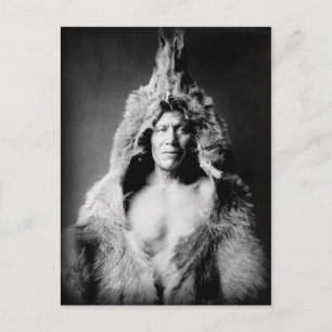Arikara Indian, Bear's Belly, wearing bearskin Postcard