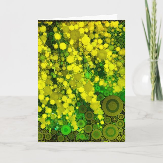 Aristic Yellow Mimosa Flower Blank Greeting Card (Front)