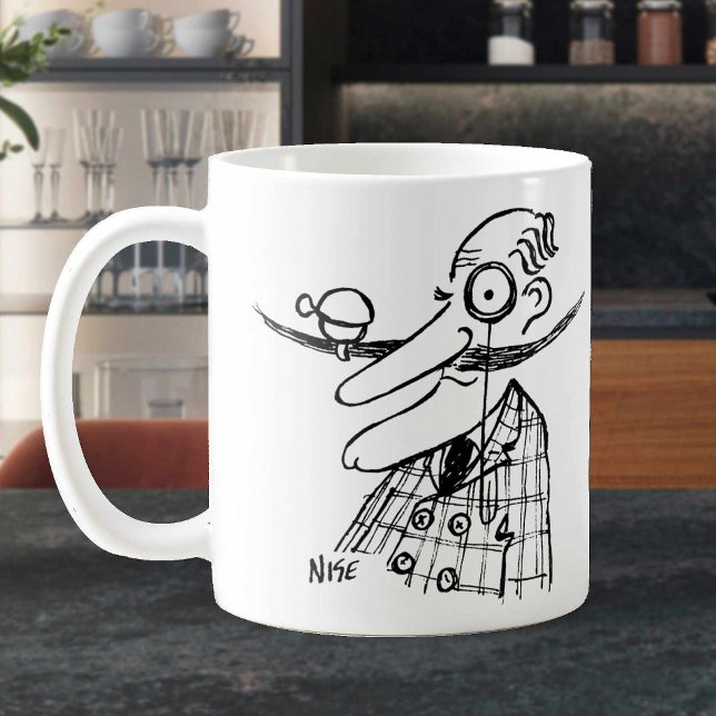 Aristocrat has Handle-Bar Moustache & Bell. Funny Coffee Mug (Creator Uploaded)