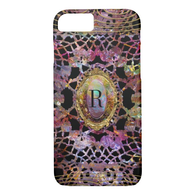 Aristocratic Festive Monogram Slim Case-Mate iPhone Case (Back)