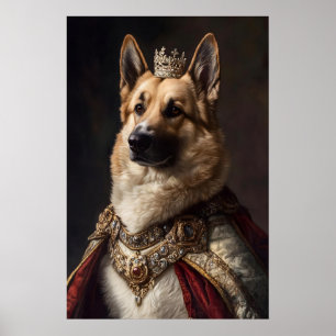 Aristocratic German Shepherd Art, Renaissance Dog Poster