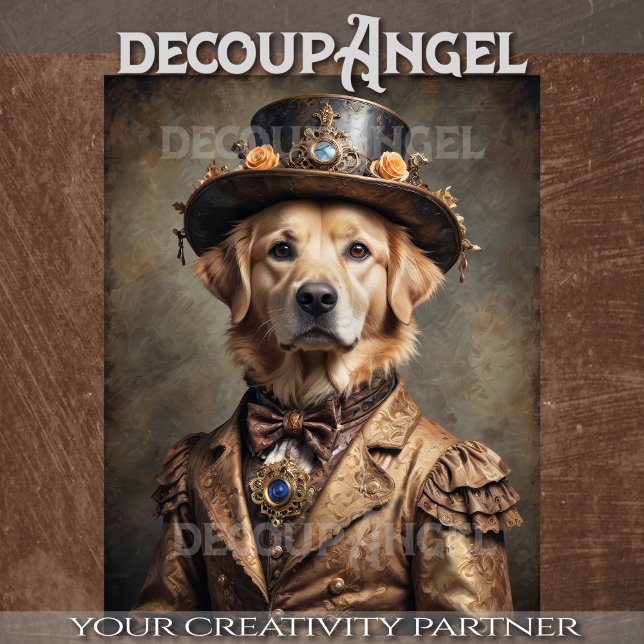 Aristocratic Golden Retriever -Decoupage- Tissue Paper (Creator Uploaded)