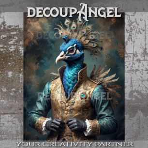 Aristocratic Peacock -Decoupage- Tissue Paper