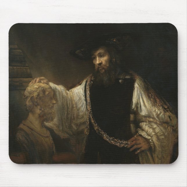 Aristotle (384-322 BC) with a Bust of Homer Mouse Pad (Front)