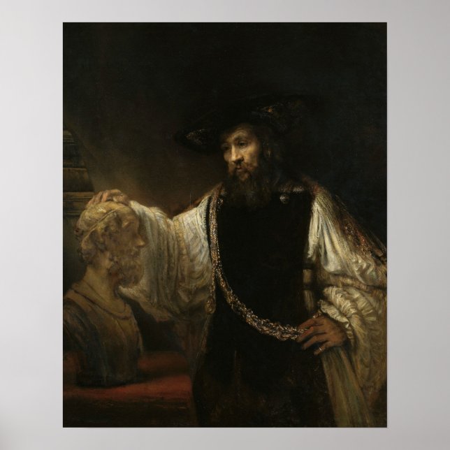 Aristotle (384-322 BC) with a Bust of Homer Poster (Front)