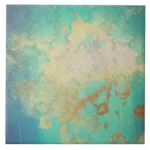 Aristotle blue-teal beige aged looking ceramic tile