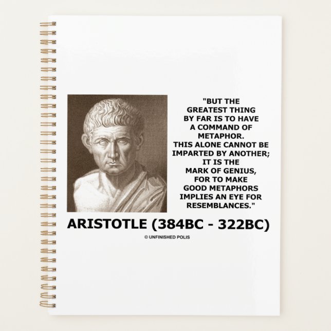 Aristotle Command Of Metaphor Mark Of Genius Quote Planner (Front)