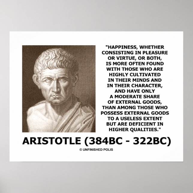 Aristotle Happiness Cultivated Minds Character Poster (Front)