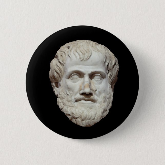 Aristotle Head Sculpture 6 Cm Round Badge (Front)