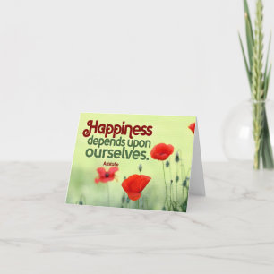 Aristotle Inspirational Quote "Happiness" Thank You Card