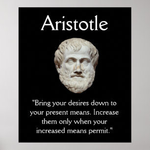 Aristotle - Self Control and Money Quote Poster