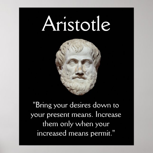 Aristotle - Self Control and Money Quote Poster (Front)