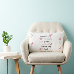 Aristotle Spring Quote Decor For Home Lumbar Cushion
