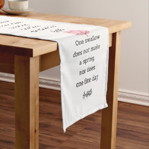Aristotle Spring Quote Decor For Home  Short Table Runner