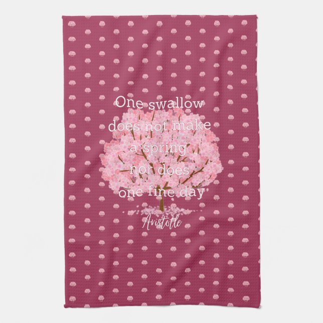Aristotle Spring Quote Decor For Home Tea Towel (Vertical)