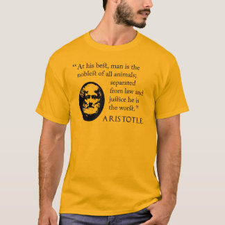 Aristotle t-shirt quotation, man