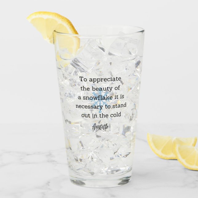 Aristotle Winter Quote Decor For Home Glass (Front Ice)