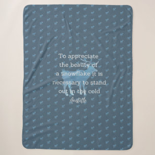 Aristotle Winter Quote Decor For Home Sherpa Blanket