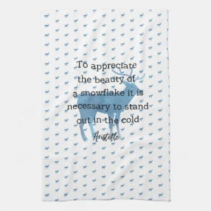 Aristotle Winter Quote Decor For Home Tea Towel