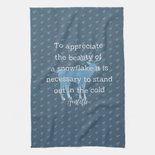 Aristotle Winter Quote Decor For Home Tea Towel