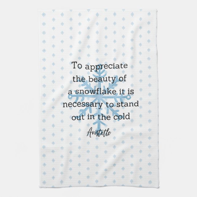 Aristotle Winter Quote Decor For Home Tea Towel (Vertical)