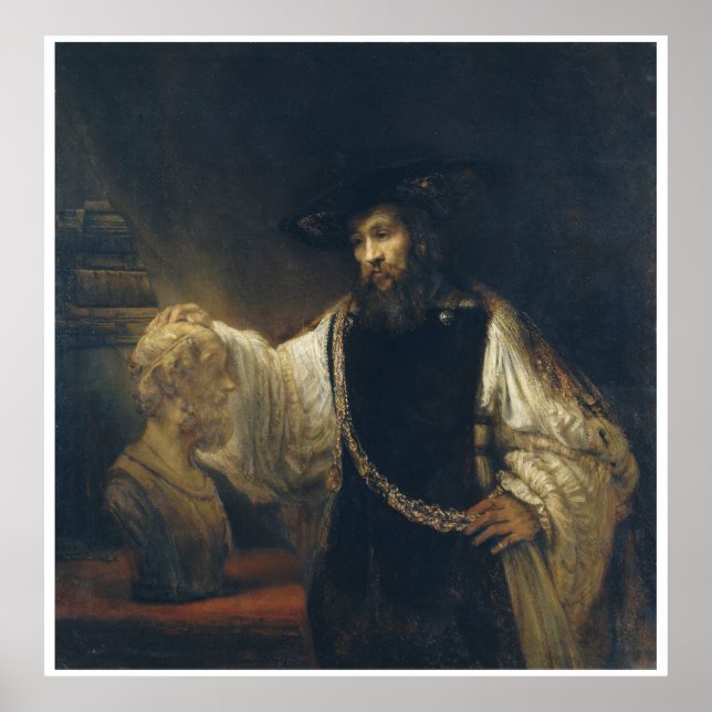 Aristotle With A Bust Of Homer by Rembrandt Poster (Front)