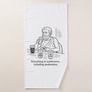 Aristotle's Guide to Moderation Bath Towel