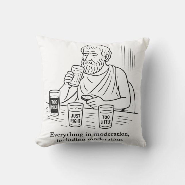 Aristotle's Guide to Moderation Cushion (Front)