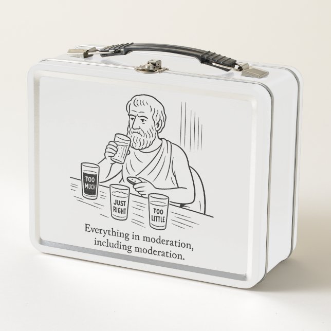 Aristotle's Guide to Moderation Metal Lunch Box (Front)