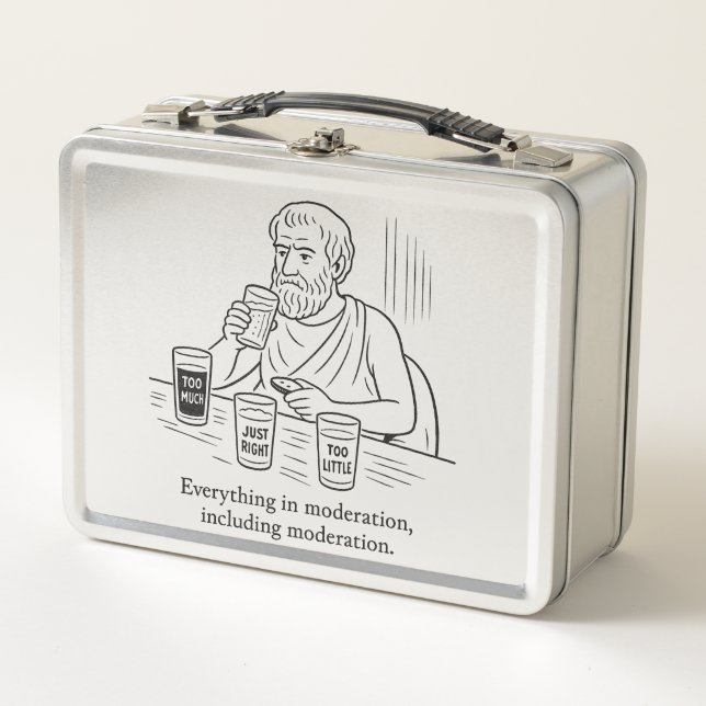 Aristotle's Guide to Moderation Metal Lunch Box (Front)