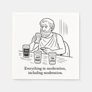 Aristotle's Guide to Moderation Napkin