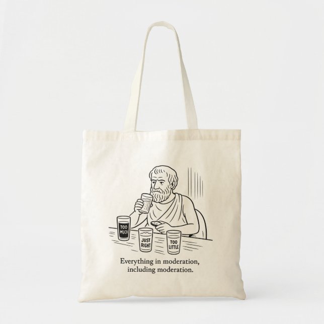 Aristotle's Guide to Moderation Tote Bag (Front)