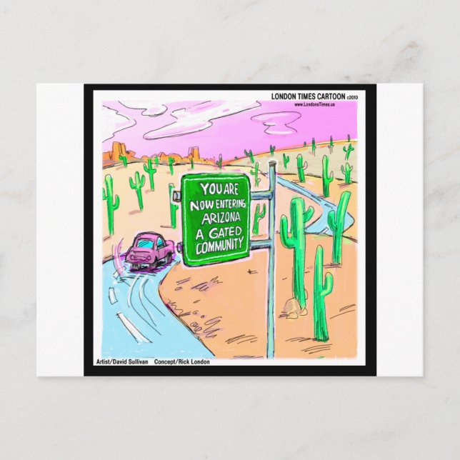 Arizona: A Gated Community Funny Gifts & Tees Postcard (Front)