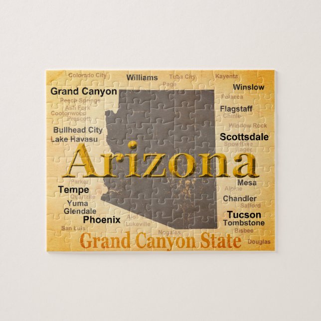 Arizona Aged Map Jigsaw Puzzle (Horizontal)
