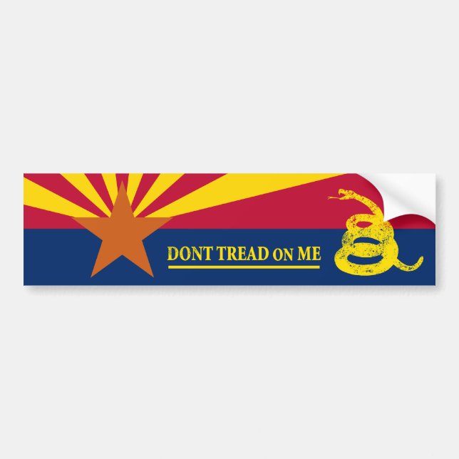 Arizona and Gadsden Flag Bumper Sticker (Front)