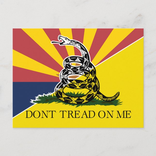 Arizona and Gadsden Flag Postcard (Front)
