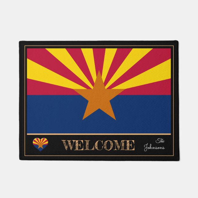 Arizona & Arizona Flag house mat /sports USA State (Front)