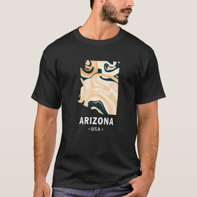 Arizona AZ Map Home State Graphic Women Men T-Shirt (Front)