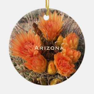 Arizona Barrel Cactus Flower Ornament