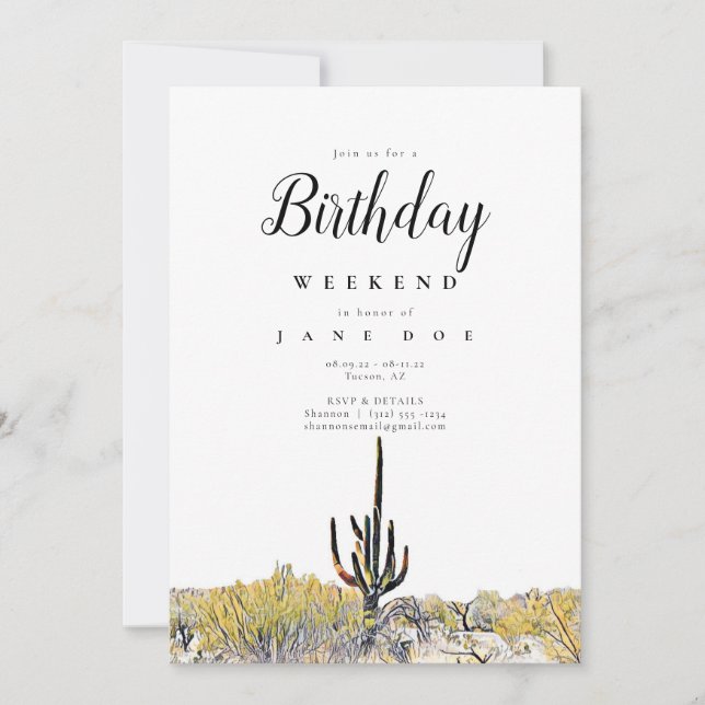 Arizona Birthday Weekend Invitation (Front)