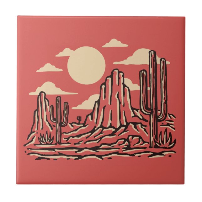 Arizona Botanical Tile Pattern (Front)