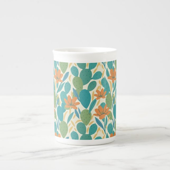 Arizona Botanical Tile Pattern Bone China Mug (Front)