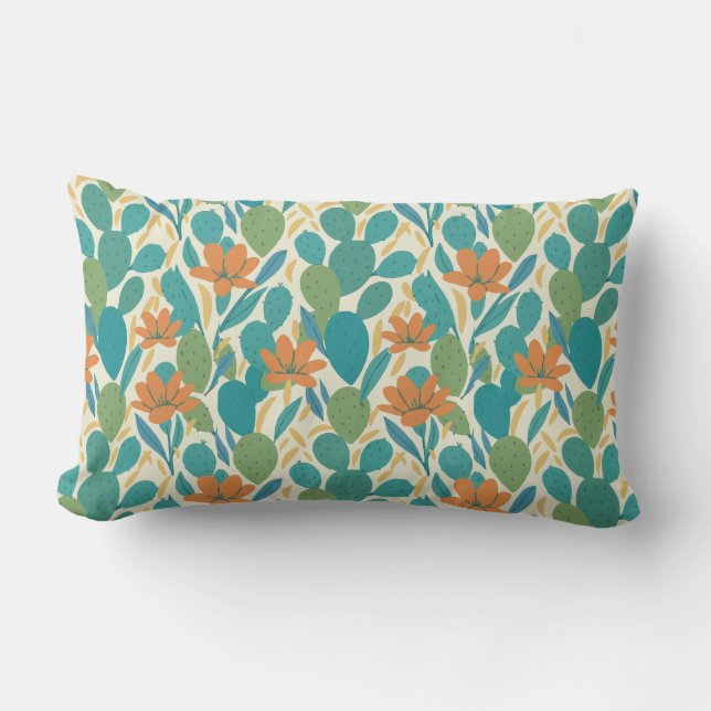 Arizona Botanical Tile Pattern Lumbar Cushion (Front)