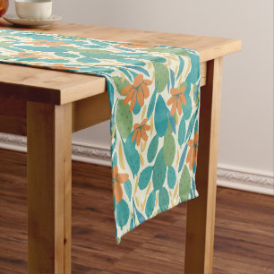 Arizona Botanical Tile Pattern Short Table Runner