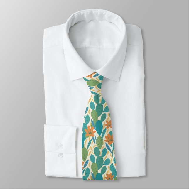 Arizona Botanical Tile Pattern Tie (Tied)