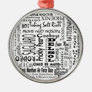 Arizona Buzz Words Metal Tree Decoration