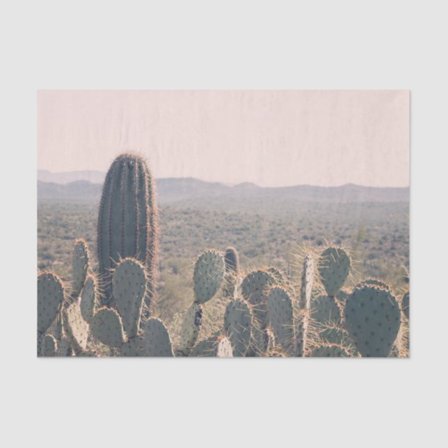 Arizona Cacti  | Desert Boho Landscape Photo Tissue Paper (Front)