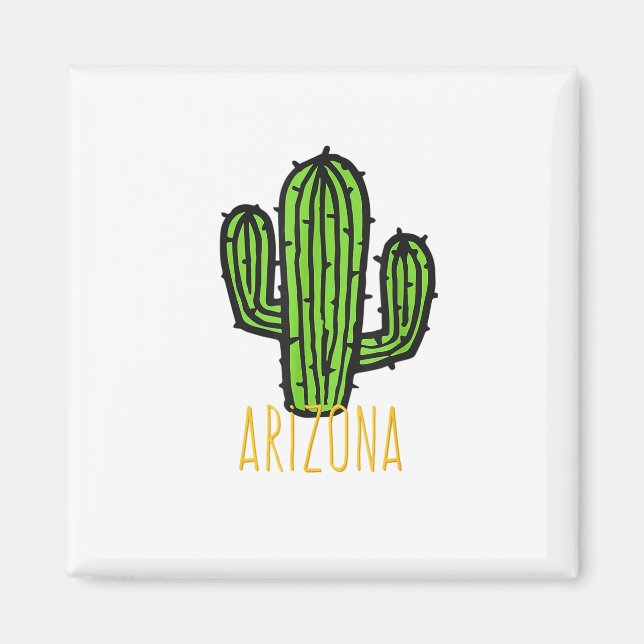 Arizona Cactus - AZ Souvenir Magnet (Front)