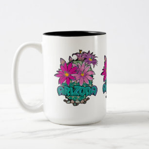 Arizona Cactus Blooms Two-Tone Coffee Mug