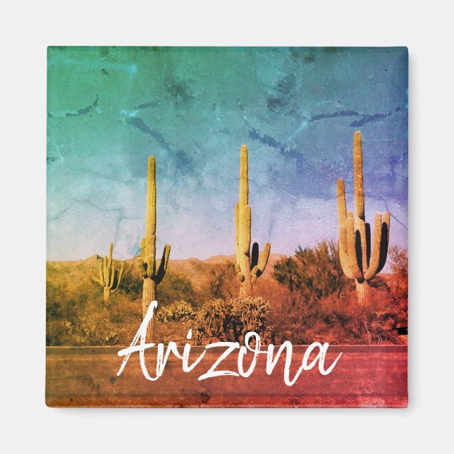 Arizona Cactus Desert Photo Magnet (Front)